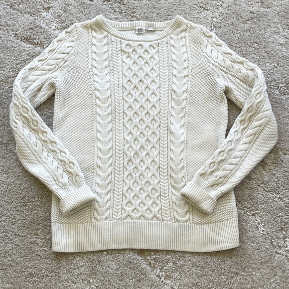 GAP Cable Knit Sweater Size Small Creamy White - Picture 3 of 10